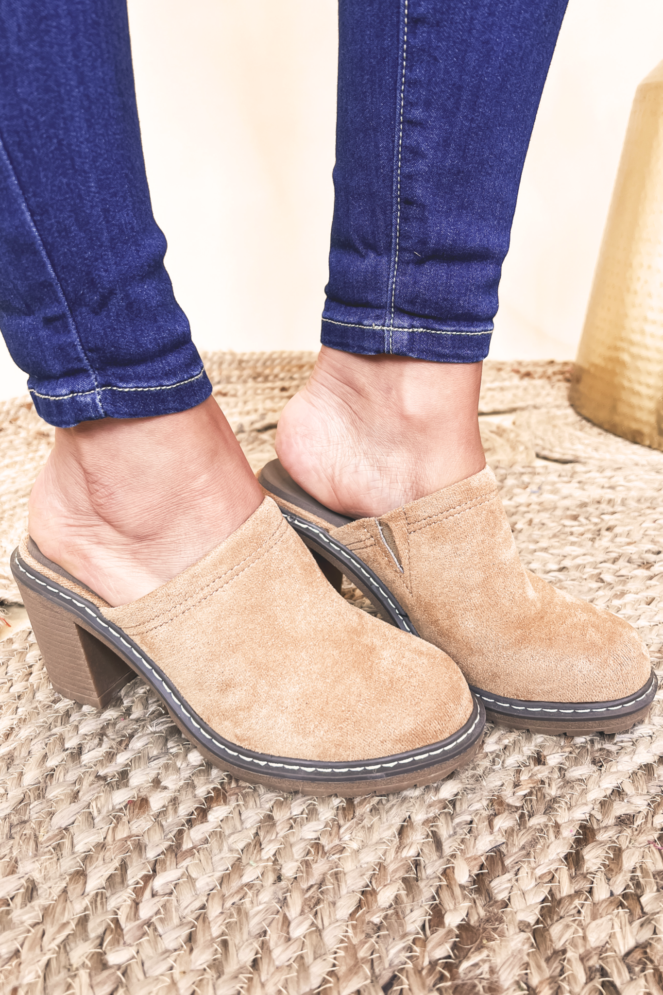 Slip On Suede Heeled Mule by Corky's