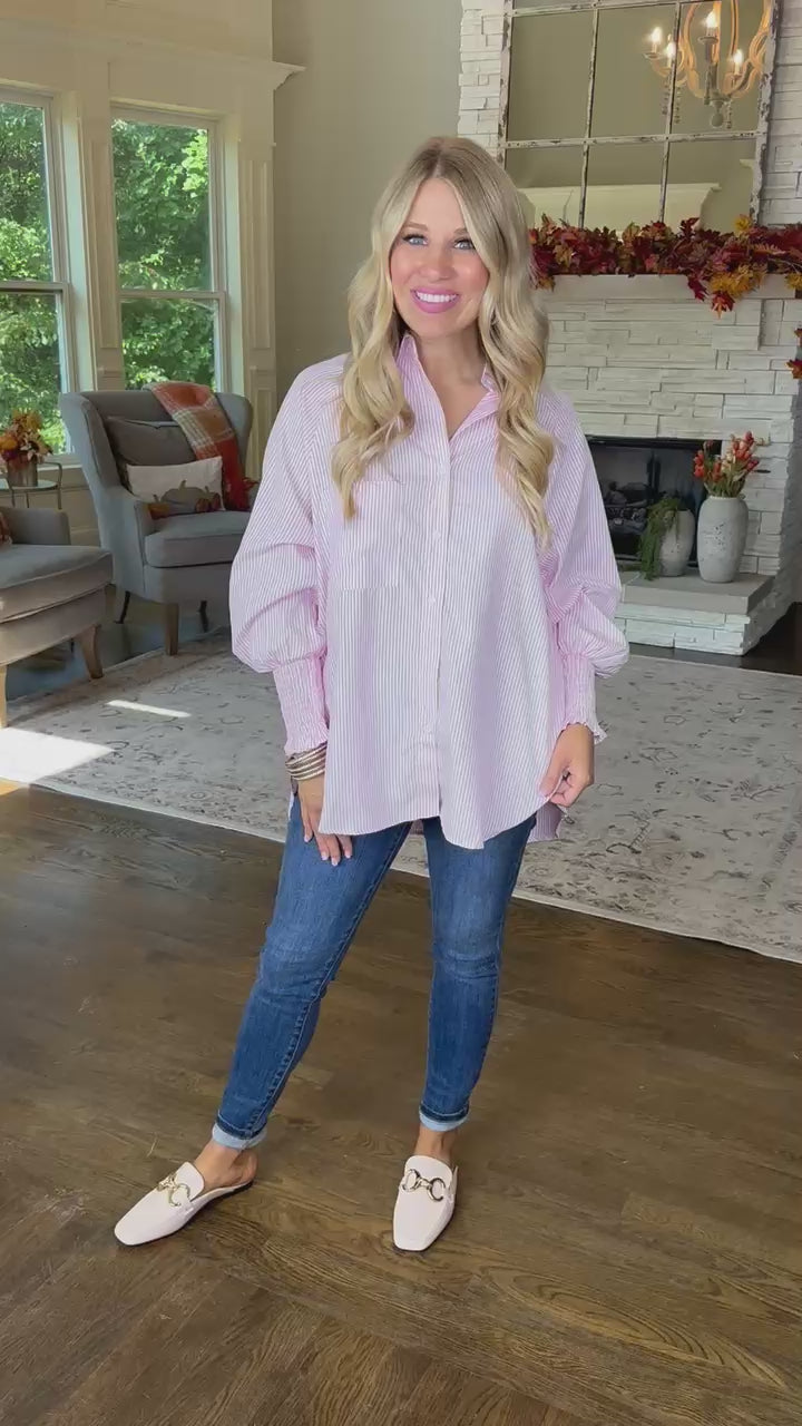Simply Sophie Striped Top in Pink