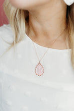Load image into Gallery viewer, Pavéd Stone Necklace in Pink