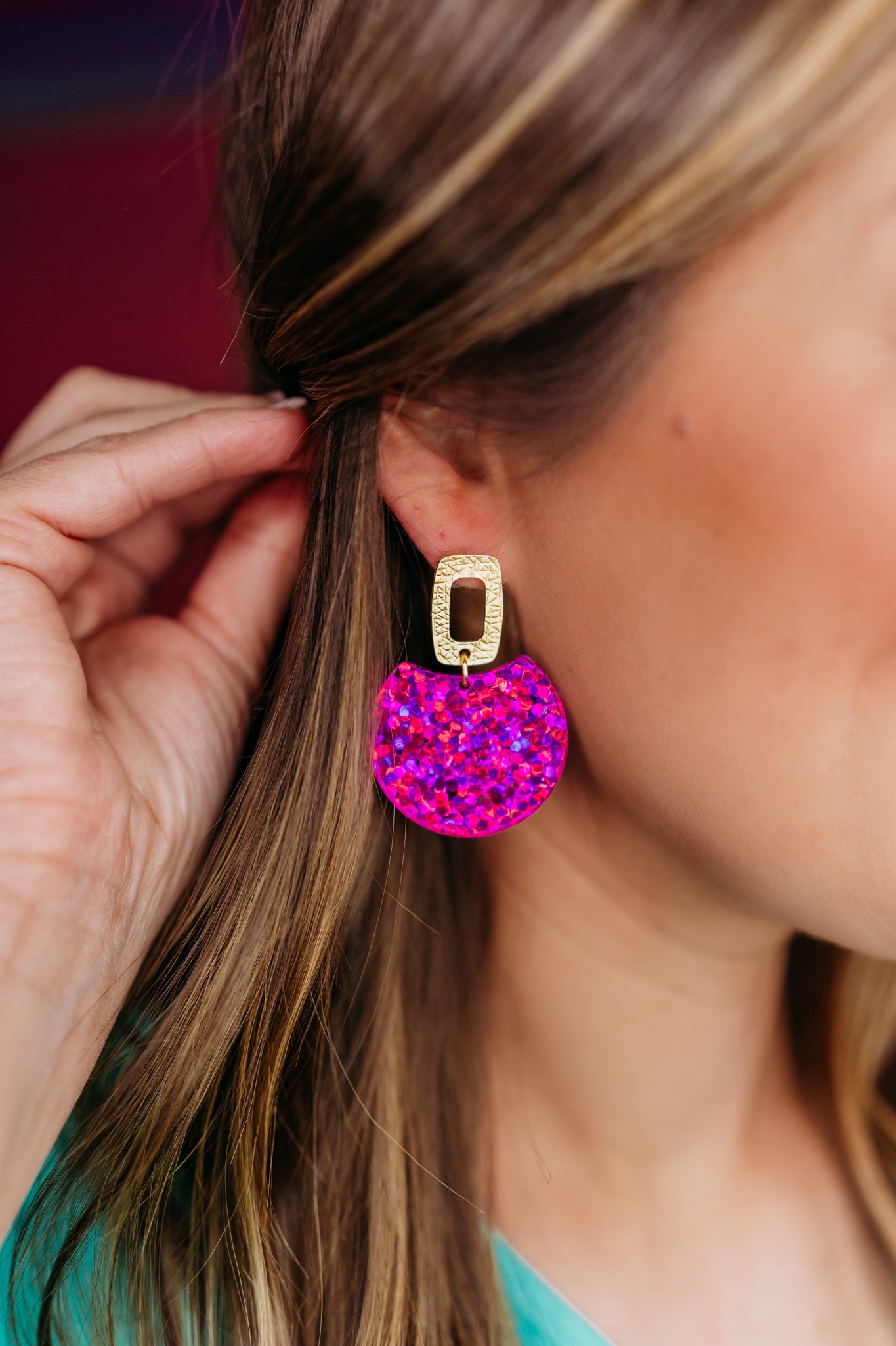 Tinley Drop Earring in Hot Pink by Taylor Shaye