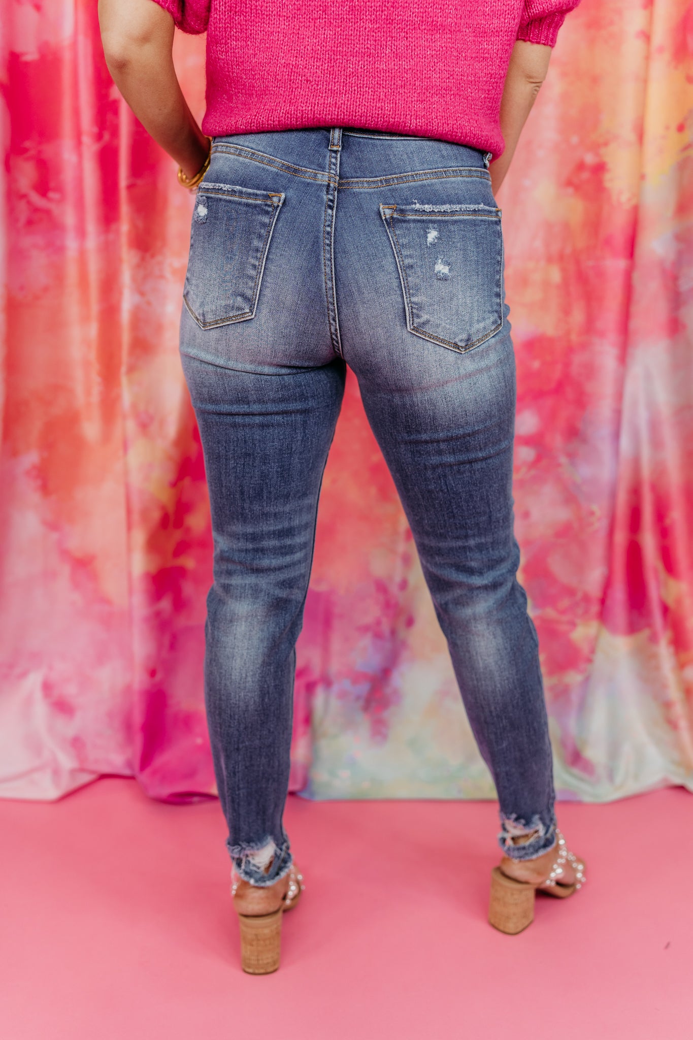 The Lacey Distressed Skinny Risen Jean
