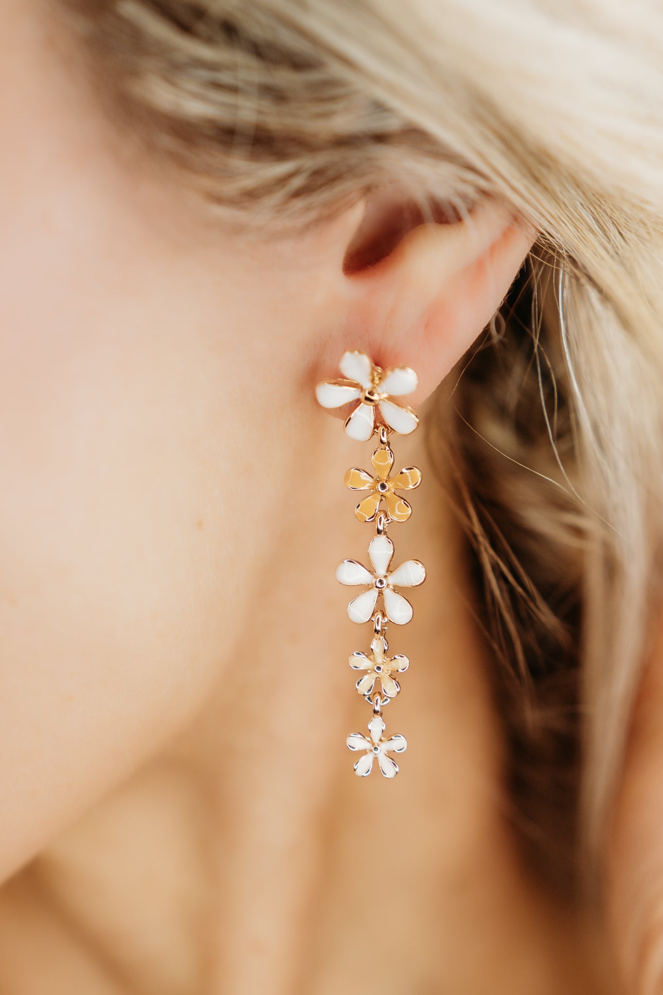 Ivory Flower Drop Earring