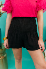 Load image into Gallery viewer, Midnight Memories Smocked Shorts in Black