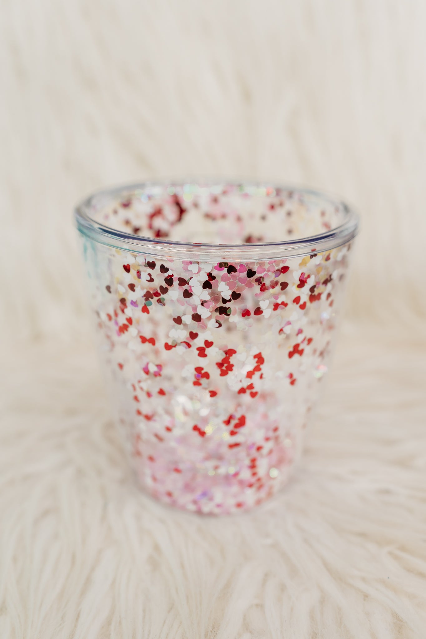 Heart Glitter Wine Acrylic Cup