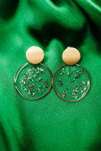 Load image into Gallery viewer, Gold Fleck Resin Disk Earring