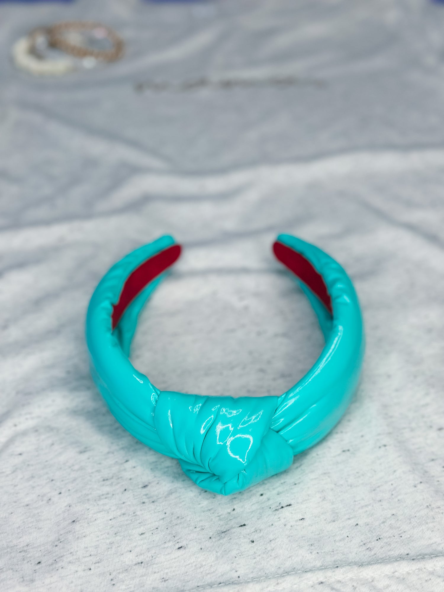 Turquoise Leather Knotted Headband